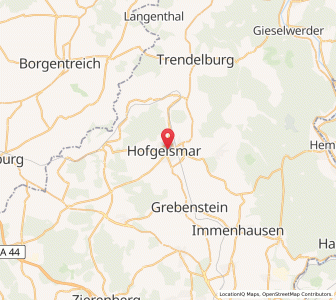 Map of Hofgeismar, Hesse