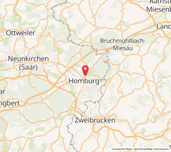 Map of Homburg, Saarland