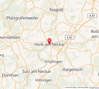 Map of Horb am Neckar, Baden-Wurttemberg