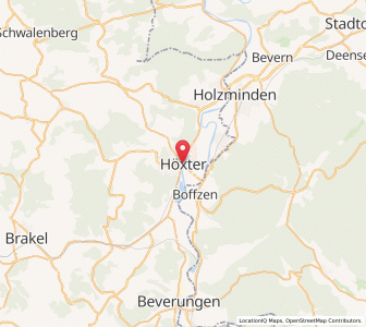 Map of Höxter, North Rhine-Westphalia