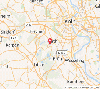 Map of Hürth, North Rhine-Westphalia