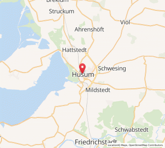 Map of Husum, Schleswig-Holstein