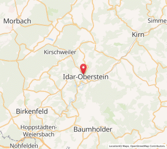 Map of Idar-Oberstein, Rheinland-Pfalz