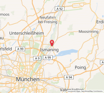 Map of Ismaning, Bavaria