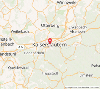 Map of Kaiserslautern, Rheinland-Pfalz