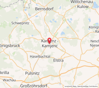 Map of Kamenz, Saxony