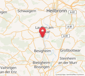 Map of Kirchheim am Neckar, Baden-Wurttemberg