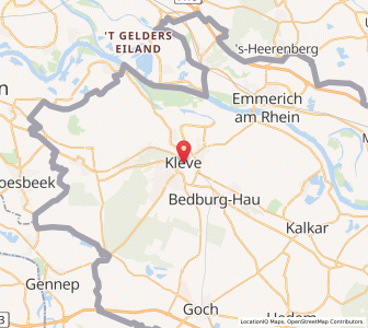 Map of Kleve, North Rhine-Westphalia