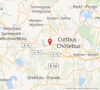 Map of Kolkwitz, Brandenburg