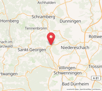 Map of Königsfeld im Schwarzwald, Baden-Wurttemberg