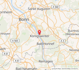 Map of Königswinter, North Rhine-Westphalia