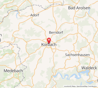 Map of Korbach, Hesse