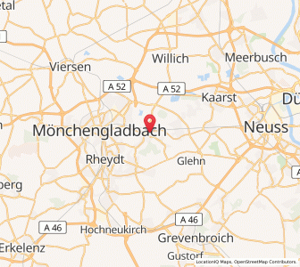 Map of Korschenbroich, North Rhine-Westphalia