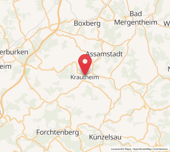 Map of Krautheim, Baden-Wurttemberg