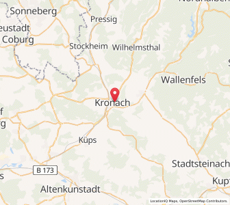 Map of Kronach, Bavaria