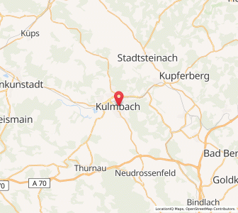 Map of Kulmbach, Bavaria
