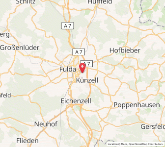 Map of Künzell, Hesse