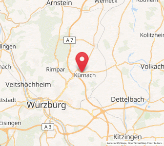 Map of Kürnach, Bavaria