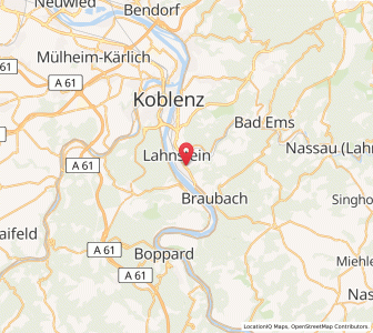 Map of Lahnstein, Rheinland-Pfalz