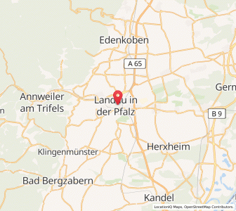 Map of Landau in der Pfalz, Rheinland-Pfalz