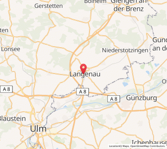 Map of Langenau, Baden-Wurttemberg