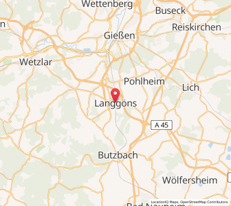 Map of Langgöns, Hesse