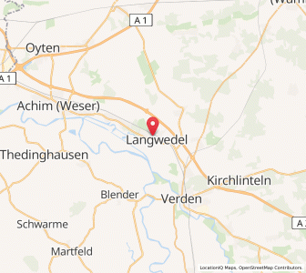 Map of Langwedel, Lower Saxony