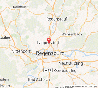 Map of Lappersdorf, Bavaria