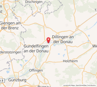 Map of Lauingen, Bavaria