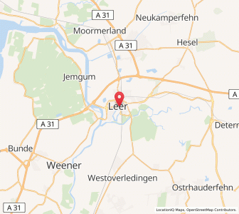 Map of Leer, Lower Saxony
