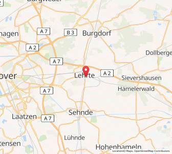 Map of Lehrte, Lower Saxony