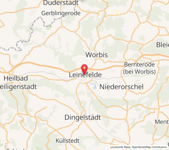 Map of Leinefelde-Worbis, Thuringia