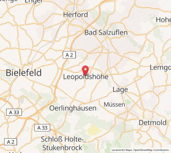 Map of Leopoldshöhe, North Rhine-Westphalia