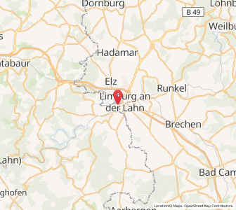 Map of Limburg an der Lahn, Hesse