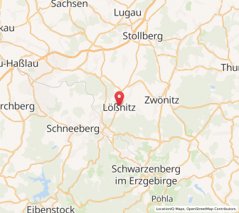 Map of Lößnitz, Saxony