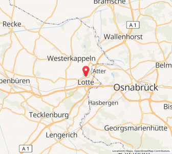 Map of Lotte, North Rhine-Westphalia