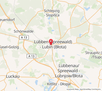 Map of Lubin, Brandenburg