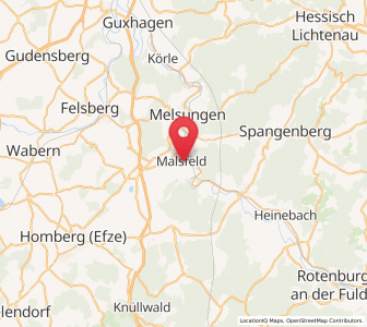 Map of Malsfeld, Hesse