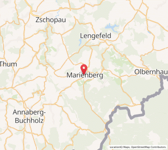 Map of Marienberg, Saxony
