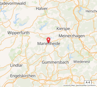 Map of Marienheide, North Rhine-Westphalia