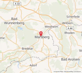 Map of Marsberg, North Rhine-Westphalia