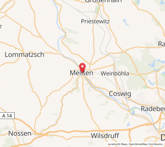 Map of Meissen, Saxony