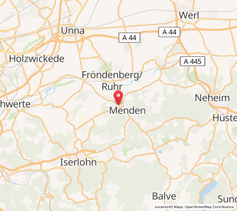 Map of Menden, North Rhine-Westphalia
