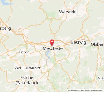 Map of Meschede, North Rhine-Westphalia
