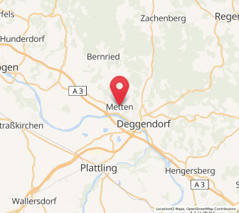 Map of Metten, Bavaria