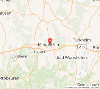 Map of Mindelheim, Bavaria