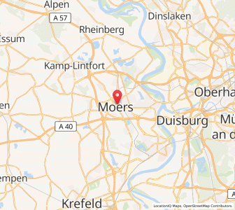 Map of Moers, North Rhine-Westphalia