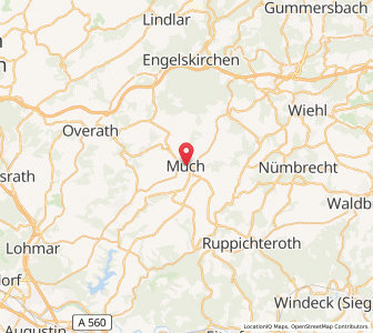 Map of Much, North Rhine-Westphalia