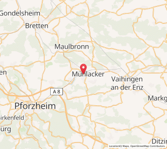 Map of Mühlacker, Baden-Wurttemberg