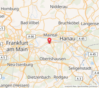 Map of Mühlheim am Main, Hesse